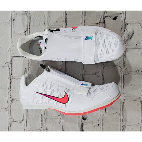 Nike Zoom LJ 4 Track Field 415339-101 White Hyperjade MENS SZ 9 WOMENS SZ 10.5 - Picture 1 of 8